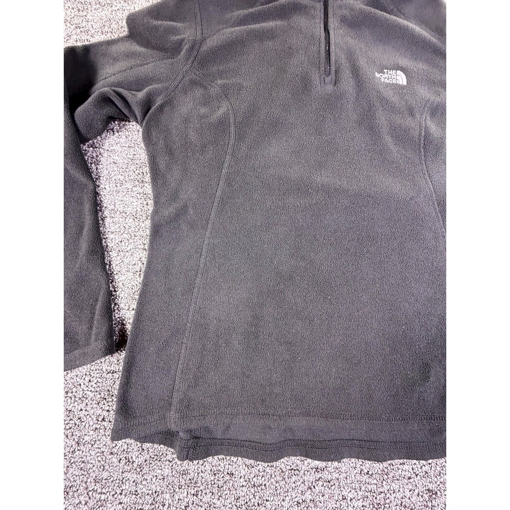 The North Face Fleece Sweatshirt Womens Medium Black Long Sleeve Quarter Zip - Picture 2 of 16